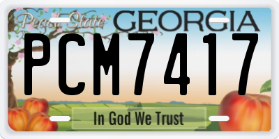 GA license plate PCM7417