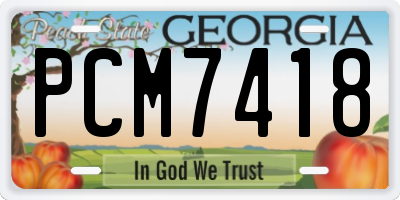 GA license plate PCM7418