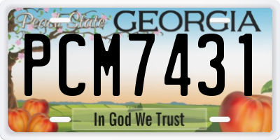 GA license plate PCM7431