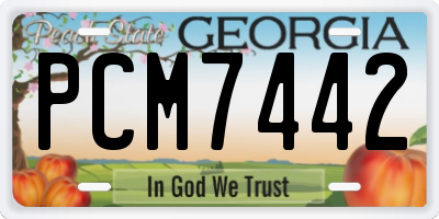 GA license plate PCM7442