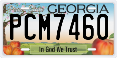 GA license plate PCM7460
