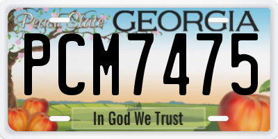 GA license plate PCM7475