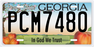 GA license plate PCM7480