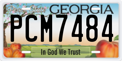 GA license plate PCM7484
