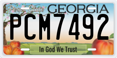 GA license plate PCM7492