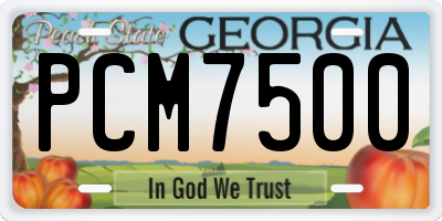 GA license plate PCM7500