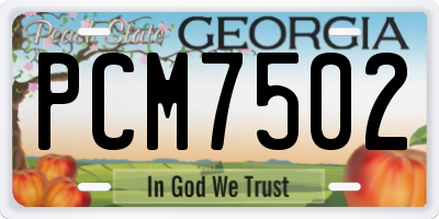 GA license plate PCM7502