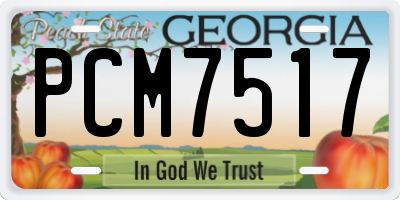 GA license plate PCM7517