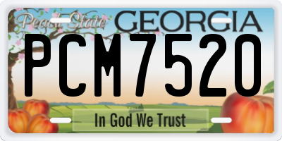 GA license plate PCM7520
