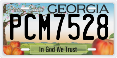 GA license plate PCM7528
