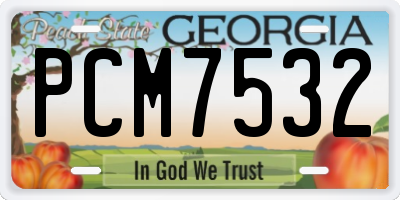 GA license plate PCM7532