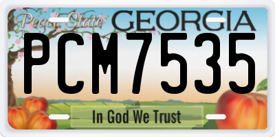 GA license plate PCM7535