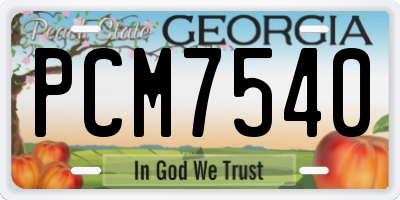 GA license plate PCM7540
