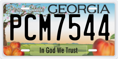 GA license plate PCM7544