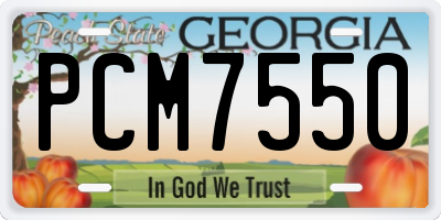 GA license plate PCM7550