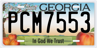GA license plate PCM7553