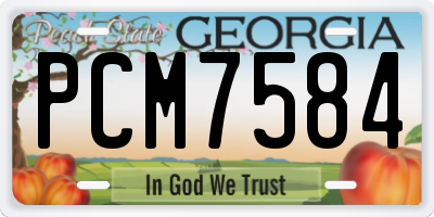 GA license plate PCM7584