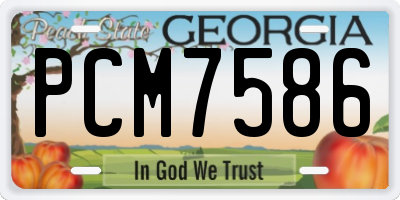 GA license plate PCM7586