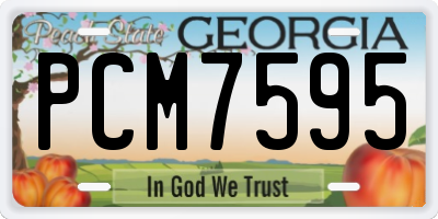 GA license plate PCM7595
