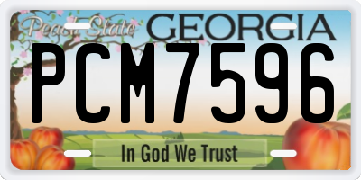 GA license plate PCM7596