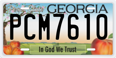 GA license plate PCM7610