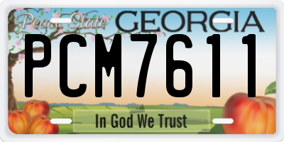 GA license plate PCM7611