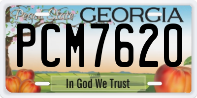 GA license plate PCM7620