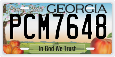 GA license plate PCM7648
