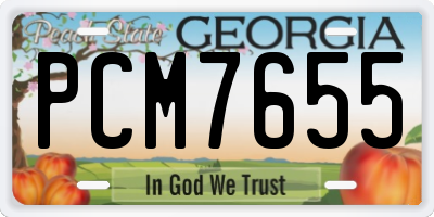 GA license plate PCM7655