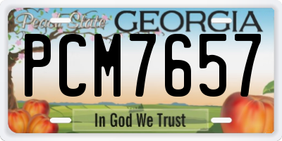 GA license plate PCM7657
