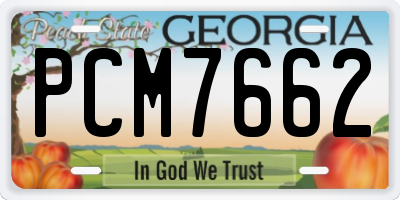 GA license plate PCM7662