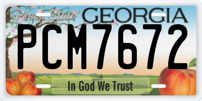 GA license plate PCM7672