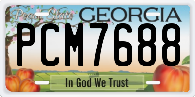 GA license plate PCM7688