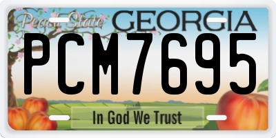 GA license plate PCM7695