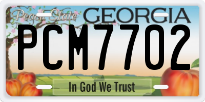 GA license plate PCM7702