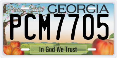 GA license plate PCM7705