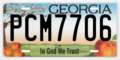 GA license plate PCM7706