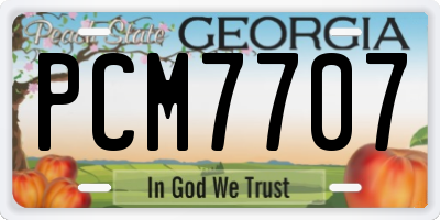 GA license plate PCM7707