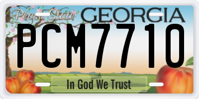 GA license plate PCM7710