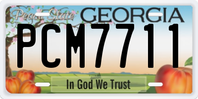 GA license plate PCM7711
