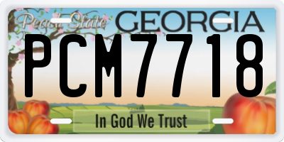 GA license plate PCM7718
