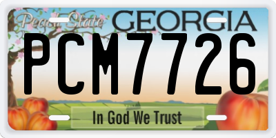 GA license plate PCM7726