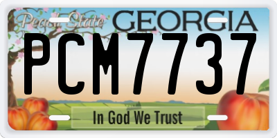 GA license plate PCM7737