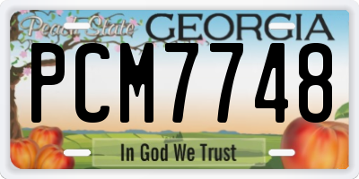 GA license plate PCM7748