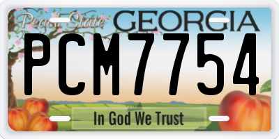 GA license plate PCM7754