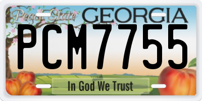 GA license plate PCM7755