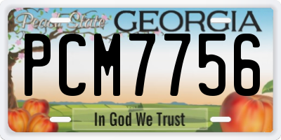 GA license plate PCM7756