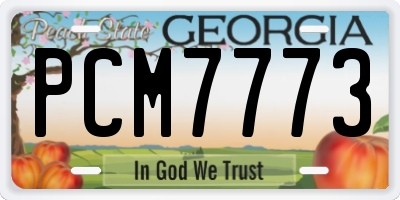 GA license plate PCM7773
