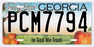 GA license plate PCM7794