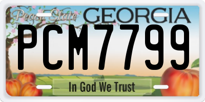 GA license plate PCM7799